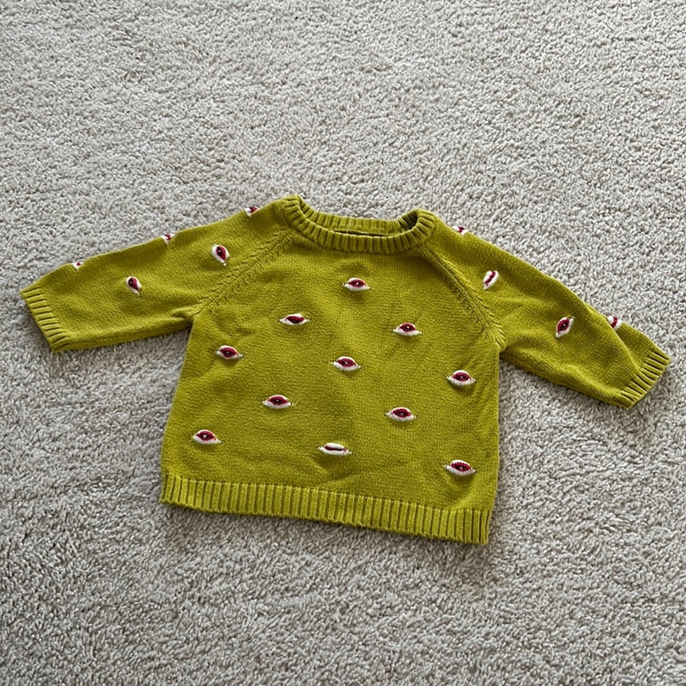 Baby Degen unisex eyes sweater 12-18 mo